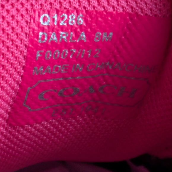 COACH Sneakers Women's Size 8 Black & Pink Q1286 DARLA - Picture 8 of 8